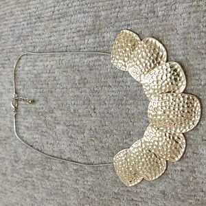 Gold Tone Hammered Metal  Choker